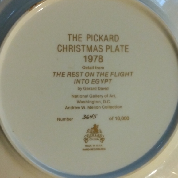 Pickard 1978 Christmas Plate “The Rest on the Flig - Picture 2 of 4